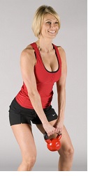 Woman exercise kettlebell