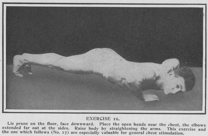 The pushup, an exercise for strengthening the digestive system