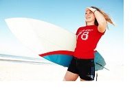 Vitality woman surfer